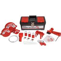 Trousse de cadenassage et d&eacute;tiquetage avec cadenas de s&eacute;curit&eacute; en aluminium et boîte &agrave; outils, Ensemble Vanne, 32 composants compris Pryde Industrial Inc.
