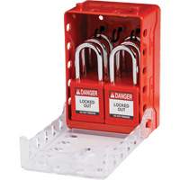 Boîte de cadenassage de groupe ultra compacte avec cadenas de s&eacute;curit&eacute; en nylon, Rouge Pryde Industrial Inc.