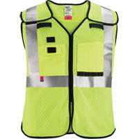 Breakaway Mesh Safety Vest, Black/High Visibility Lime-Yellow, Medium/Small Pryde Industrial Inc.