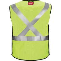 Breakaway Mesh Safety Vest, Black/High Visibility Lime-Yellow, Medium/Small Pryde Industrial Inc.