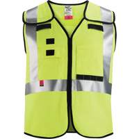 Breakaway Mesh Safety Vest, Black/High Visibility Lime-Yellow, Medium/Small Pryde Industrial Inc.