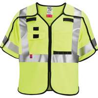 Breakaway Mesh Safety Vest, Black/High Visibility Lime-Yellow, Medium/Small Pryde Industrial Inc.