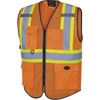 6960 Front Mesh Safety Vest, High Visibility Orange, Medium, Polyester Pryde Industrial Inc.