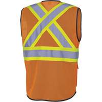 6960 Front Mesh Safety Vest, High Visibility Orange, Medium, Polyester Pryde Industrial Inc.