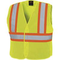 598P Tear-Away Mesh Safety Vest, High Visibility Lime-Yellow, Medium/Small, Polyester Pryde Industrial Inc.