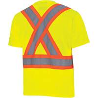 6991 Bird's-Eye Safety Shirt, Polyester, 3X-Large, High Visibility Lime-Yellow Pryde Industrial Inc.