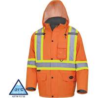 5030 Manteau de s&eacute;curit&eacute; matelass&eacute; imperm&eacute;able, Orange haute visibilit&eacute;, Petit Pryde Industrial Inc.