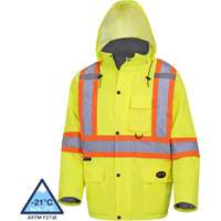 5031 Manteau de s&eacute;curit&eacute; matelass&eacute; imperm&eacute;able, Jaune lime haute visibilit&eacute;, Petit Pryde Industrial Inc.