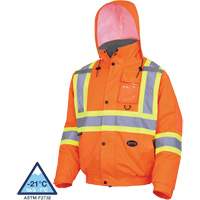 5032 Waterproof Winter Quilted Safety Bomber Jacket, Polyester, High Visibility Orange, Small Pryde Industrial Inc.