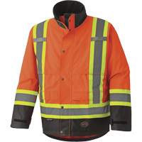 5400 300D Trilobal Ripstop Waterproof Safety Jacket, Polyester, Black/High Visibility Orange, 2X-Large Pryde Industrial Inc.