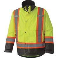 5401 300D Trilobal Ripstop Waterproof Safety Jacket, Polyester, Black/High Visibility Lime-Yellow, X-Small Pryde Industrial Inc.