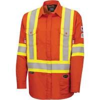 7743 FR-Tech&reg; Flame-Resistant Safety Shirt, Small, High Visibility Orange Pryde Industrial Inc.