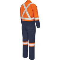 7702BB FR-Tech&reg; 2-Tone Safety Coverall, Size 36, Navy Blue/Orange, 10 cal/cm² Pryde Industrial Inc.
