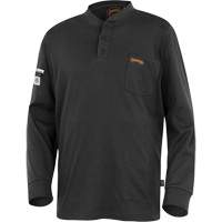 332 FR Interlock Henley Shirt, Small, Black Pryde Industrial Inc.