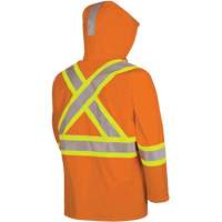 5880 Manteau de pluie ignifuge et protection contre les &eacute;clats d'arc &eacute;lectrique, T-petit, Orange haute visibilit&eacute;, 10 cal/cm² Pryde Industrial Inc.