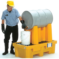 Ultra-Drum Rack 1-Drum Containment System with Drain, 52" L x 29" W x 49.5" H, 750 US gal. Capacity Pryde Industrial Inc.