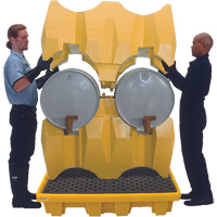 Ultra-Drum Rack 4-Drum Containment System without Drain, 53" L x 53" W x 77.8" H, 3000 US gal. Capacity Pryde Industrial Inc.
