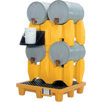 Ultra-Drum Rack 4-Drum Containment System without Drain, 53" L x 53" W x 77.8" H, 3000 US gal. Capacity Pryde Industrial Inc.