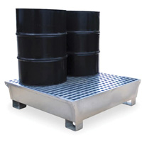 Ultra-Spill Pallet en acier, 4 barils, Capacit&eacute; de d&eacute;versement 68 gal. US, 49,1" x 47,1" x 10,9" Pryde Industrial Inc.