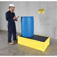 2-Drum Flexible Ultra-Spill Pallet&reg;, 66 US gal. Spill Capacity, 48" x 24" x 14" Pryde Industrial Inc.