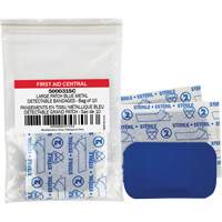 Blue Adhesive Bandages, Rectangular/Square, 3", Fabric Metal Detectable, Non-Sterile Pryde Industrial Inc.
