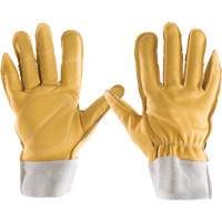 Gants tout cuir, 7/Petit, Paume en Cuir fleur, Poignet &eacute;lastique Pryde Industrial Inc.