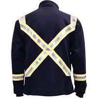 Flame Resistant Striped Full Zip Fleece Jacket, X-Large, Navy Blue Pryde Industrial Inc.