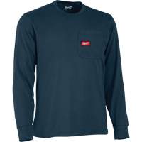 Gridiron Long-Sleeved Pocket-T-Shirt, Men's, Small, Blue Pryde Industrial Inc.