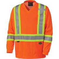 6984 Traffic Micro Mesh Long-Sleeved Safety Shirt, Small, High Visibility Orange Pryde Industrial Inc.