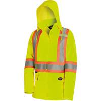 5628W The Rock Women's 300D  Quilted Safety Parka, Polyester/Polyurethane, High Visibility Lime-Yellow, X-Small Pryde Industrial Inc.