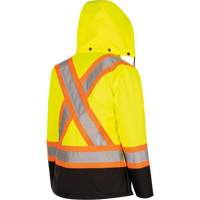 5021BBW Women's  7-in-1 Waterproof Jacket with Hood, Polyester/Polyurethane, High Visibility Lime-Yellow, X-Small Pryde Industrial Inc.