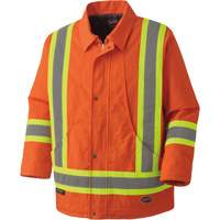 5537A Parka de s&eacute;curit&eacute; matelass&eacute; en canevas de coton, Orange haute visibilit&eacute;, Petit Pryde Industrial Inc.
