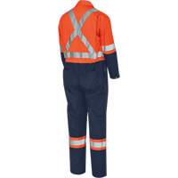 5514BBT 2-Tone Safety Coveralls with Zipper Closure, 40 (Tall), High Visibility Orange/Navy Blue Pryde Industrial Inc.