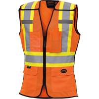 486 Women's High-Visibility Safety Tear-Away Vest, High Visibility Orange, X-Small, Polyester Pryde Industrial Inc.
