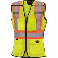 489 Women's High-Visibility Safety Tear-Away Vest, High Visibility Lime-Yellow, X-Small, Polyester Pryde Industrial Inc.