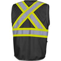 6959BK Tricot High-Visibility Safety Vest with Zipper Closure, Black, X-Small, Polyester Pryde Industrial Inc.