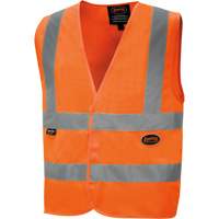 6885 High-Visibility Tricot Safety Vest, High Visibility Orange, Small, Polyester Pryde Industrial Inc.
