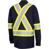 7742SF FR-TECH&reg; High-Visibility 88/12 Arc-Rated Safety Shirt, Small, Navy Blue Pryde Industrial Inc.