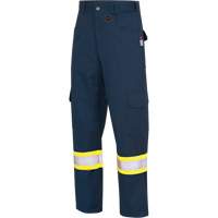 7764 FR-Tech&reg; High Visibility 88/12 FR/Arc Rated Safety Cargo Pants, 30, x 32, Navy Blue Pryde Industrial Inc.