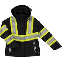 Womens Insulated Flex Safety Jacket, Polyester, Black, X-Small Pryde Industrial Inc.