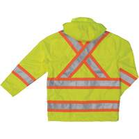 Ripstop Safety Rain Jacket, Polyester, X-Small, High Visibility Lime-Yellow Pryde Industrial Inc.