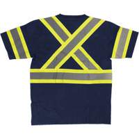 Short Sleeve Safety T-Shirt, Cotton, X-Small, Navy Blue Pryde Industrial Inc.