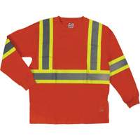 Long Sleeve Safety T-Shirt, Cotton, X-Small, High Visibility Orange Pryde Industrial Inc.