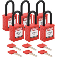 Cadenas de verrouillage Velocity, Rouge, Cl&eacute;s identiques, Nylon, Largeur de 1-1/2" Pryde Industrial Inc.