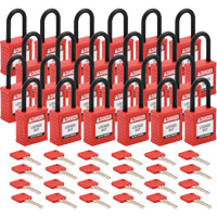 Cadenas de verrouillage Velocity, Rouge, Cl&eacute;s diff&eacute;rentes, Nylon, Largeur de 1-1/2" Pryde Industrial Inc.
