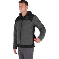 Veste chauffante M12 QuietShell avec pile, Hommes, Petit, Gris Pryde Industrial Inc.