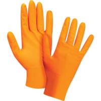 Gants d'examen de poids lourd &agrave; prise tactile, Petit, Nitrile, 8 mils, Sans poudre, Orange Pryde Industrial Inc.