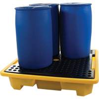 4-Drum Spill Pallet, 66 US gal. Spill Capacity, 57.5" x 57.5" x 12" Pryde Industrial Inc.