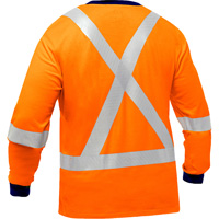 Bisley&reg; X-Back Long Sleeve Shirt, Poly-Cotton, Small, High Visibility Orange Pryde Industrial Inc.