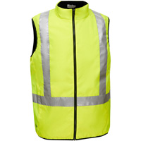 Bisley&reg; X-Back Reversible Puffer Vest, High Visibility Lime-Yellow, Small, Polyester Pryde Industrial Inc.